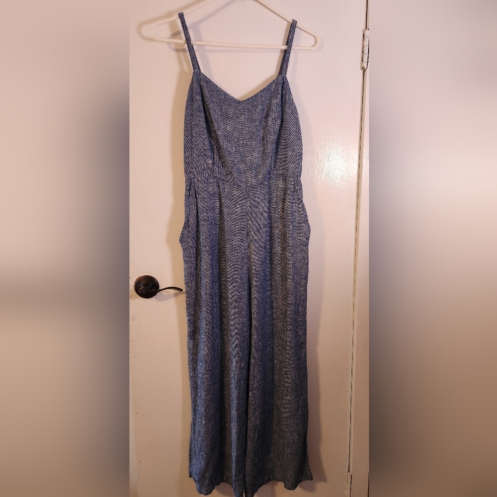 NWT- Old Navy Blue Linen Sleeveless Jumpsuit
